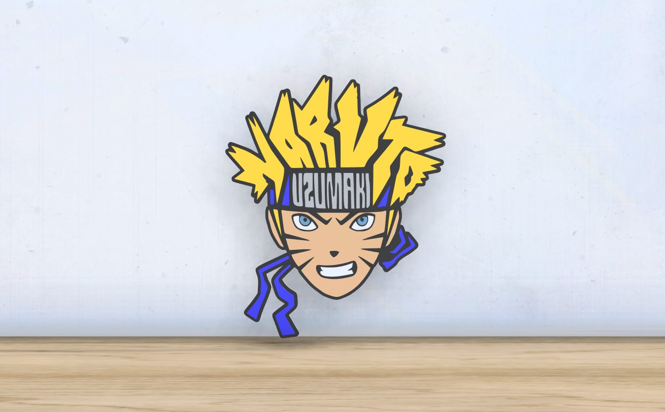 #3 Naruto Uzumaki - Layered - Word Wall Art — vue 1