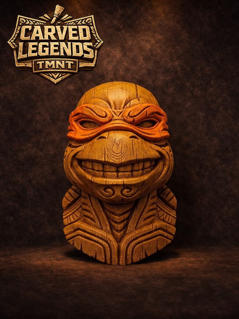 #8 TMNT Michelangelo Mask – Carved Legends Wall Art — vue 5