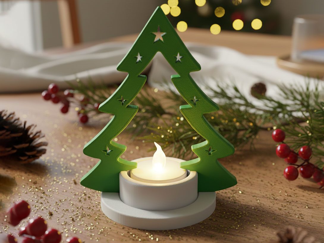 #10 Christmas Tree Candle Holder with Hidden Base — vue 2
