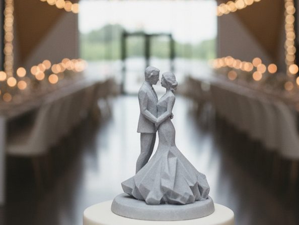 #10 Polygonal Love – Low-Poly Bride & Groom Sculpture — vue 1