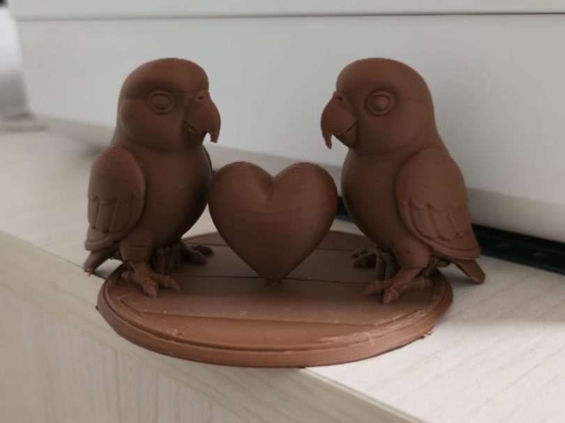 #12 Lovebirds with Heart – Romantic Parrot Duo — vue 1
