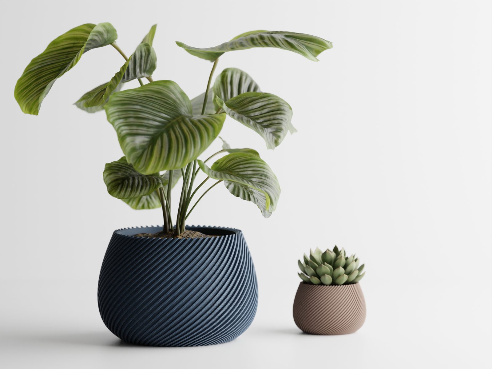#16 Modern ribbed Planter Plant Pot Vase Series 5 — vue 3
