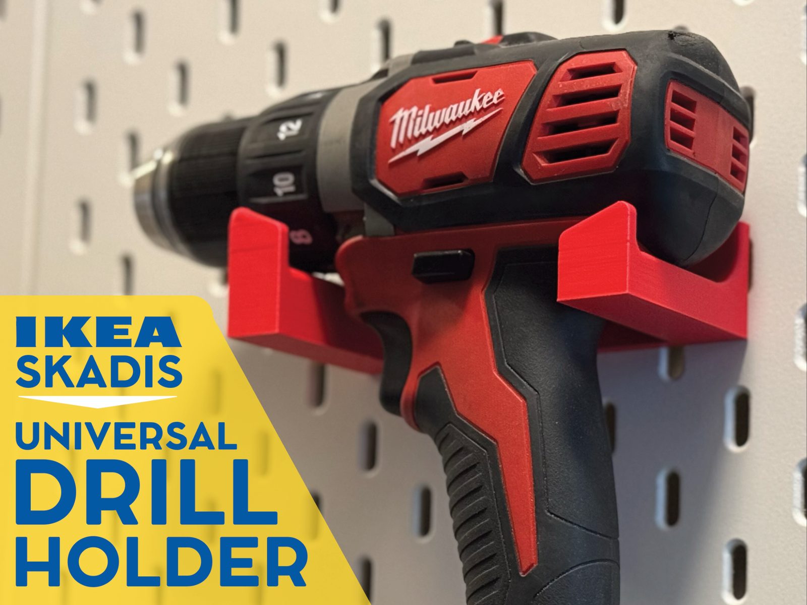 #16 Universal Drill Holder for IKEA Skadis (T-Clip) — vue 3