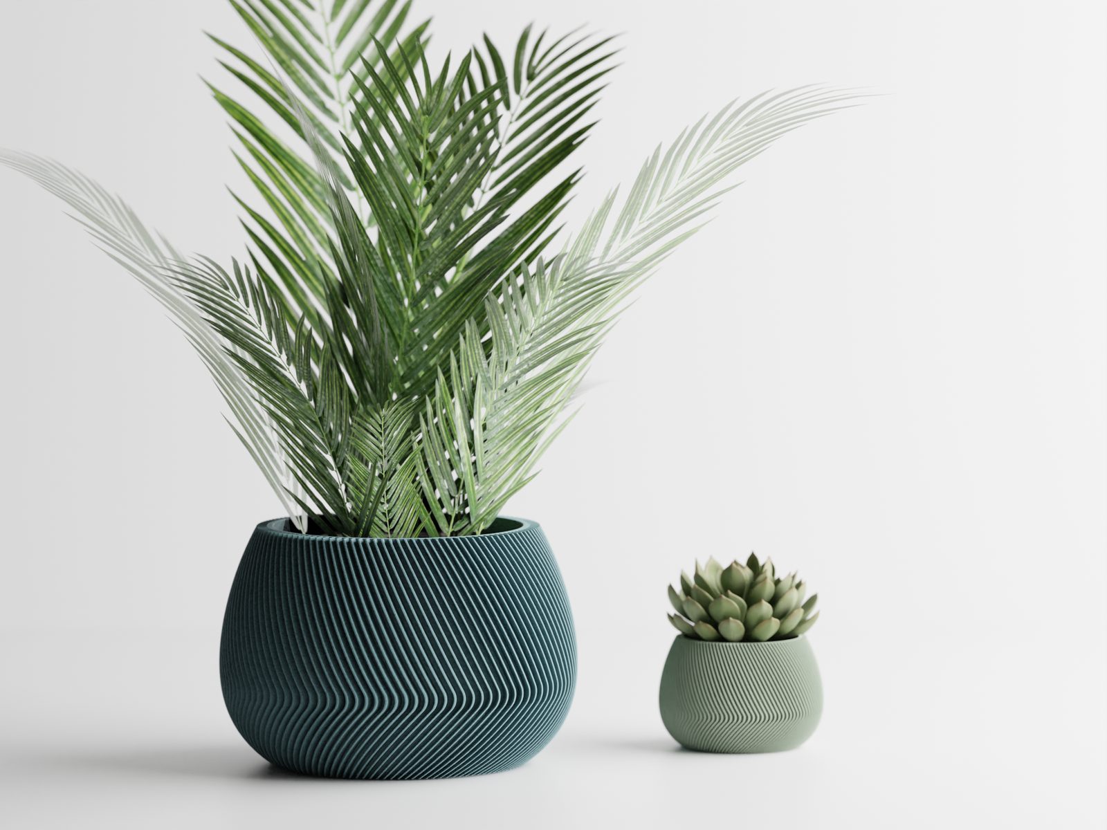 #17 Modern ribbed Planter Plant Pot Vase Series 7 — vue 3