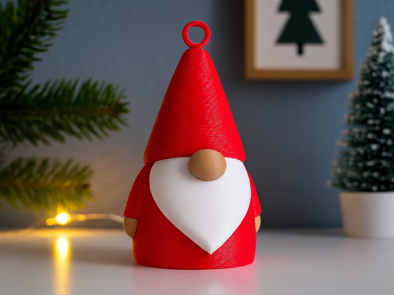 #18 Christmas Gnome with Loop - Tree Ornament - Decor — vue 4