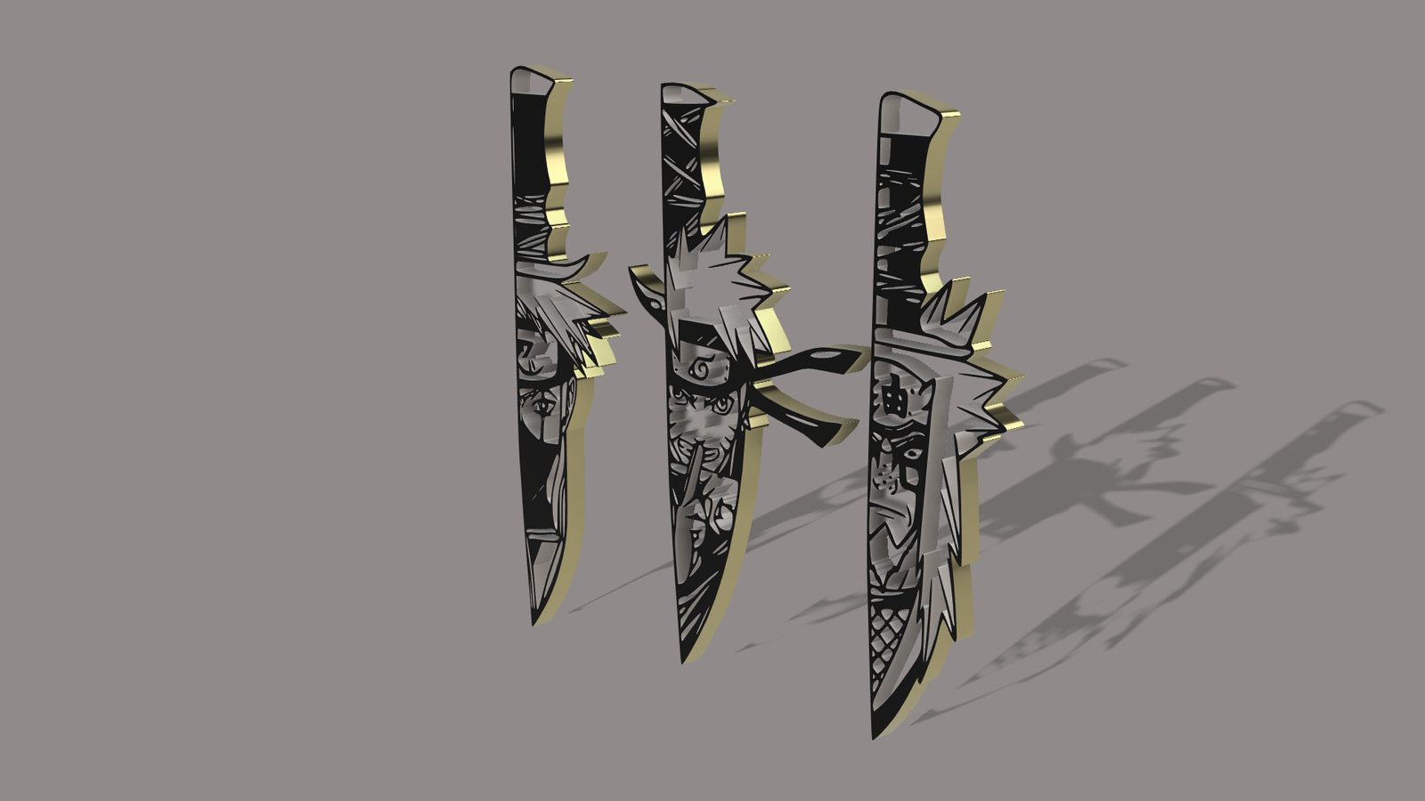 #21 Naruto Knives - Featuring Kakashi, Jiraiya,Naruto — vue 3