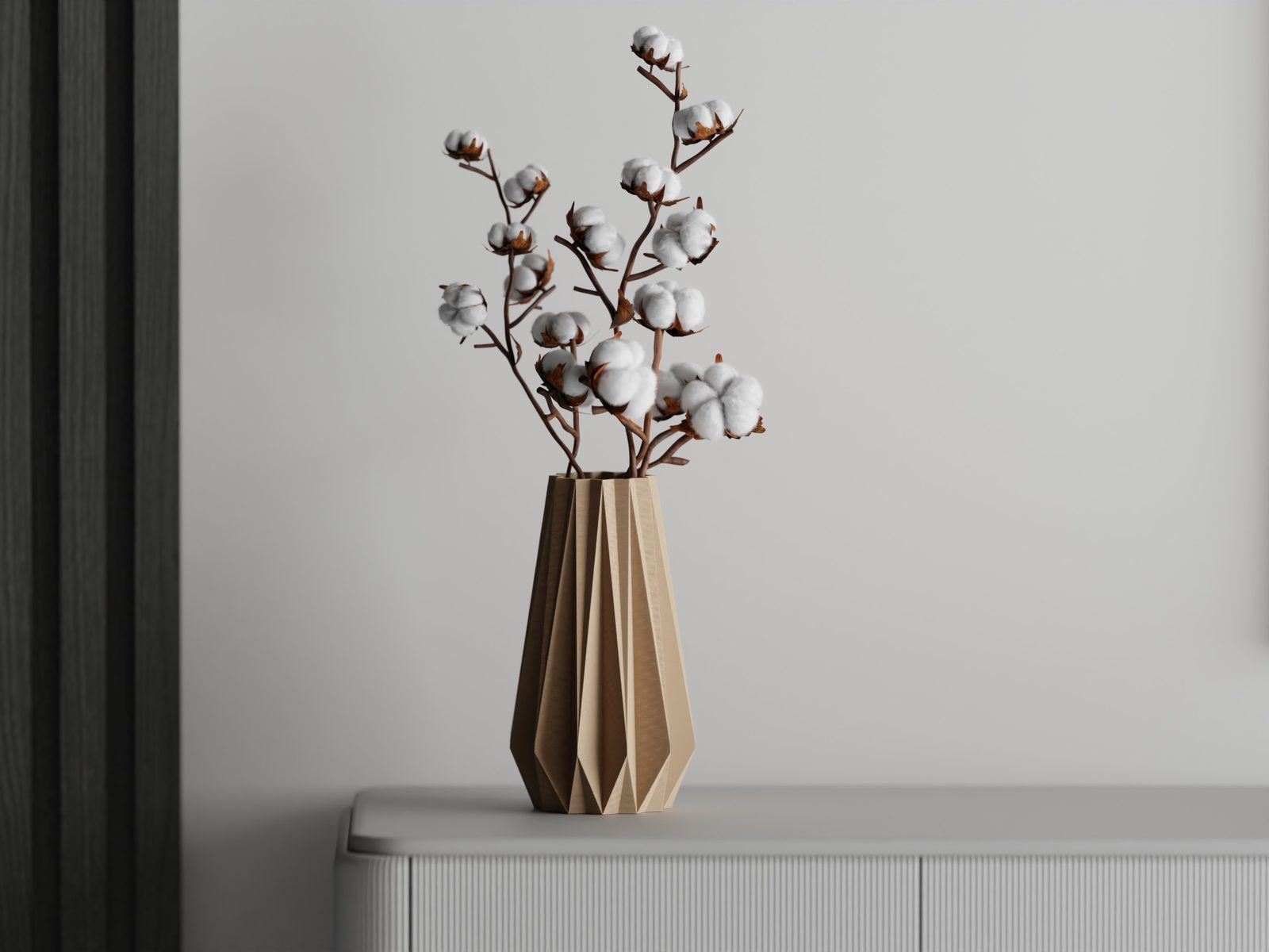 #24 Vase big ribs triangle — vue 1