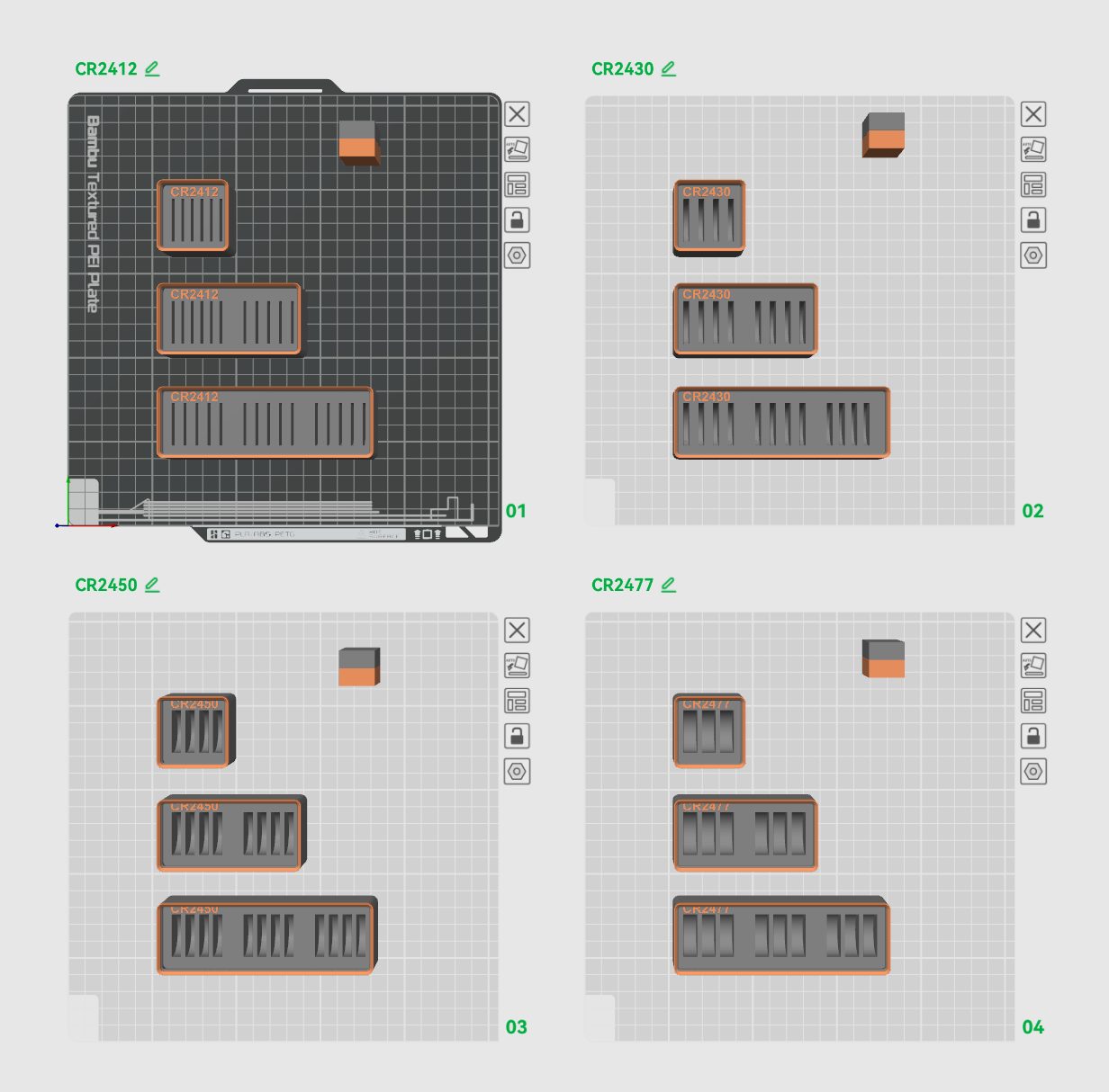#37 CR24xx Coin Battery Storage for Gridfinity — vue 8