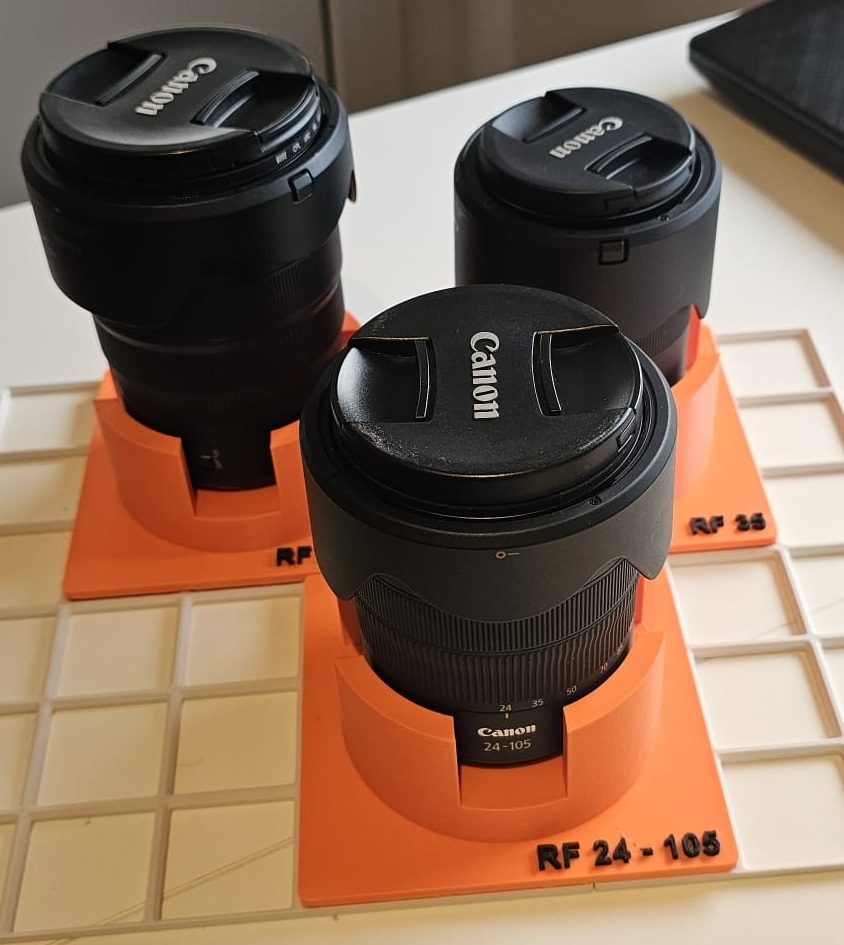 #42 Gridfinity Canon EOS Objektiv Halterung RF EF 3x3 — vue 5