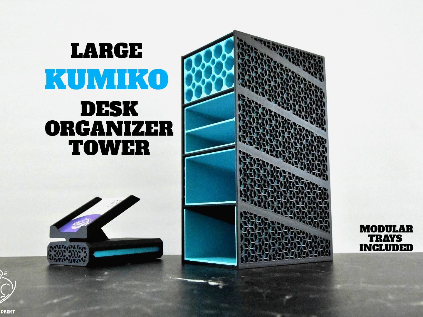 #43 Large Kumiko Desk Organizer Tower — vue 1