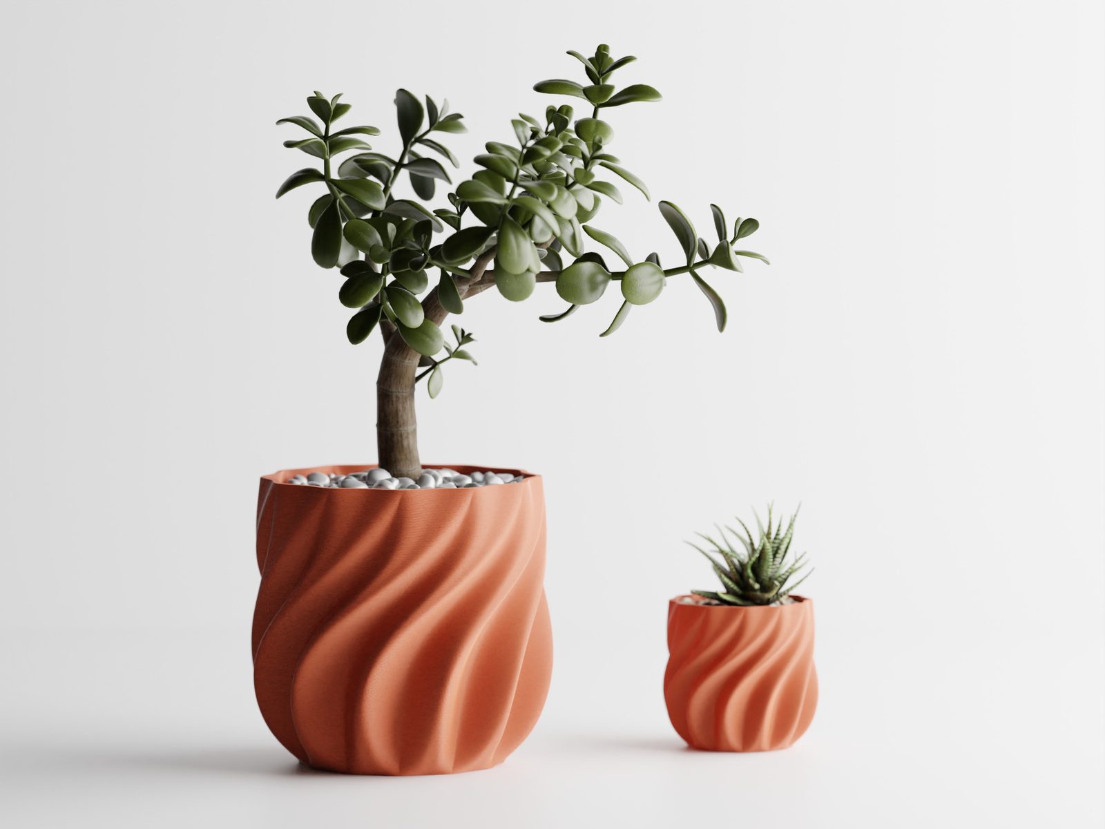 #55 Plant Pot smooth ribs curved — vue 4