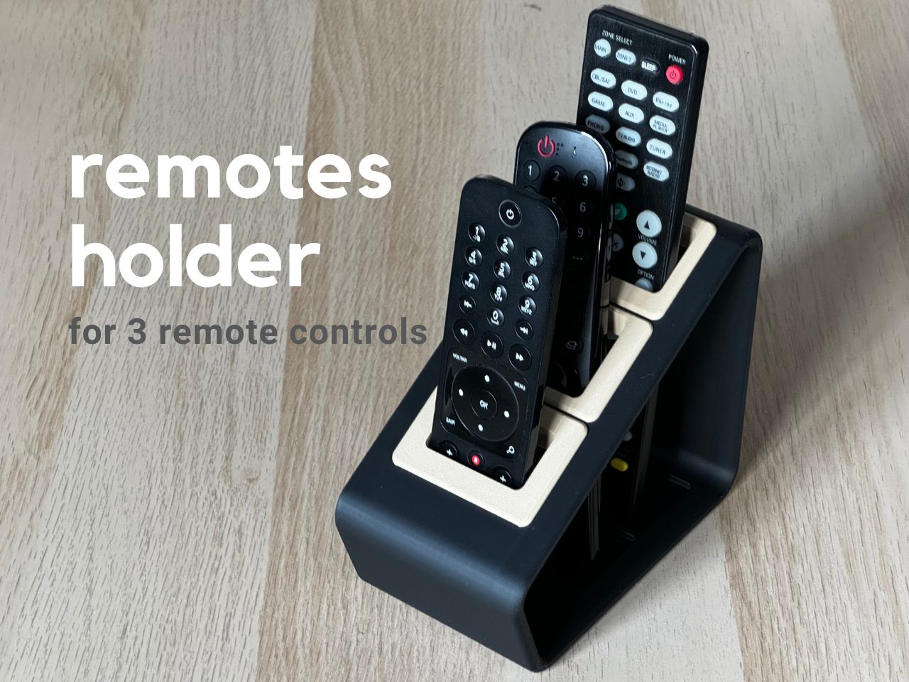 #60 Remotes Holder With Inserts — vue 1