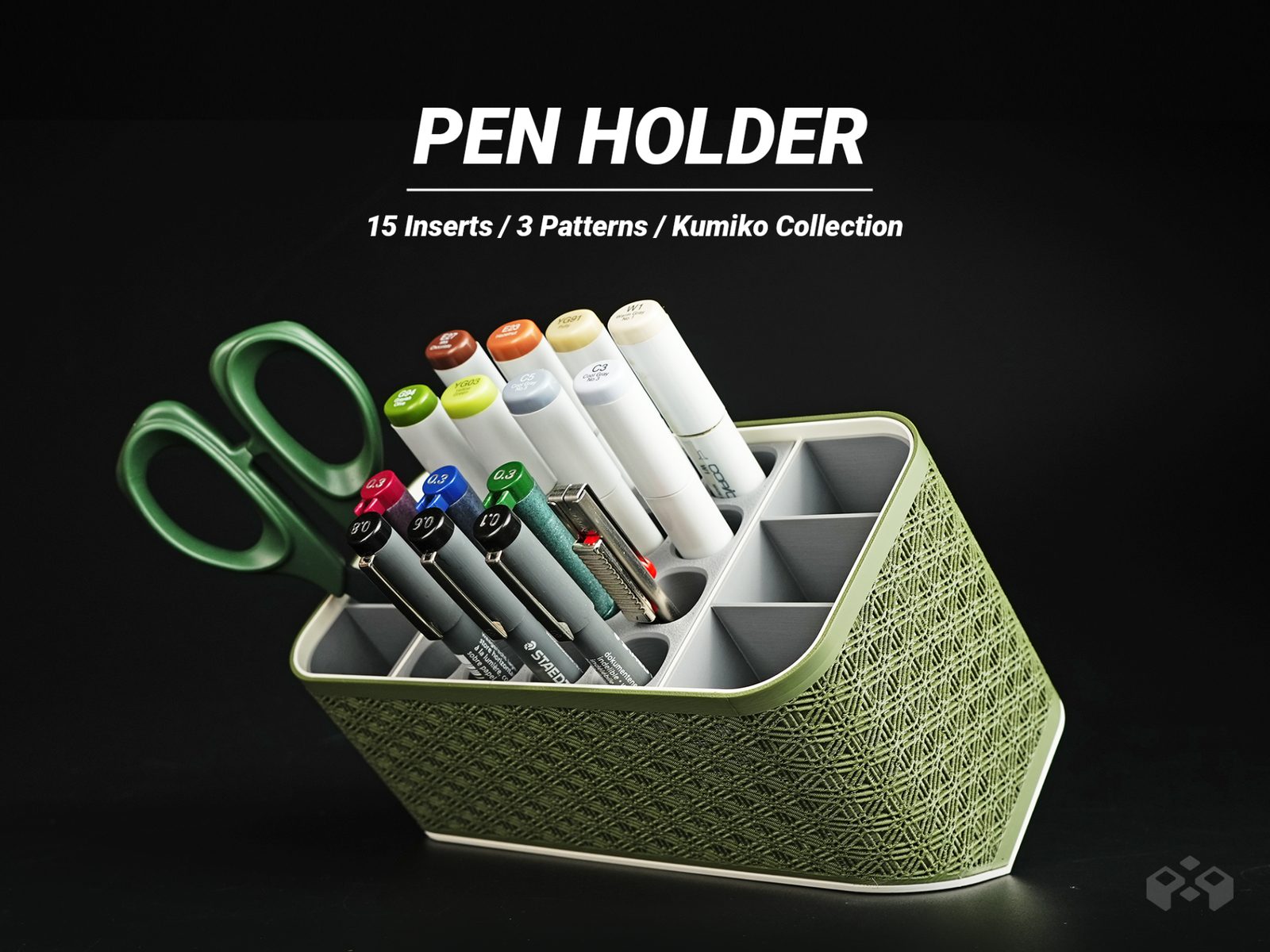 #63 Asanoha Pen Holder - Desk Organizer — vue 4