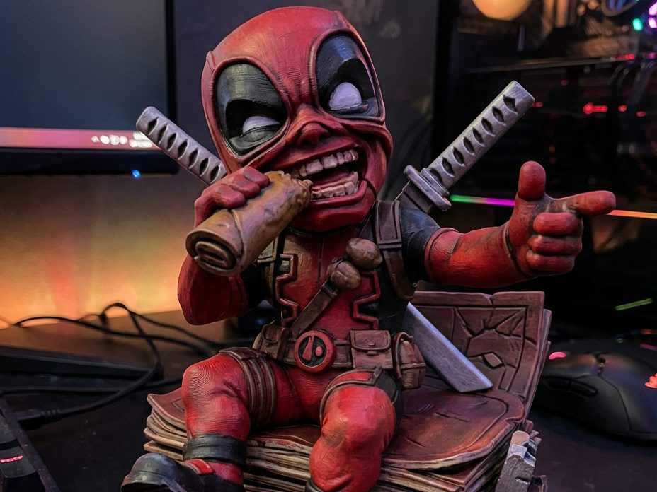 #67 Chibi Deadpool 3D Figure - Merc on Books Statue — vue 1