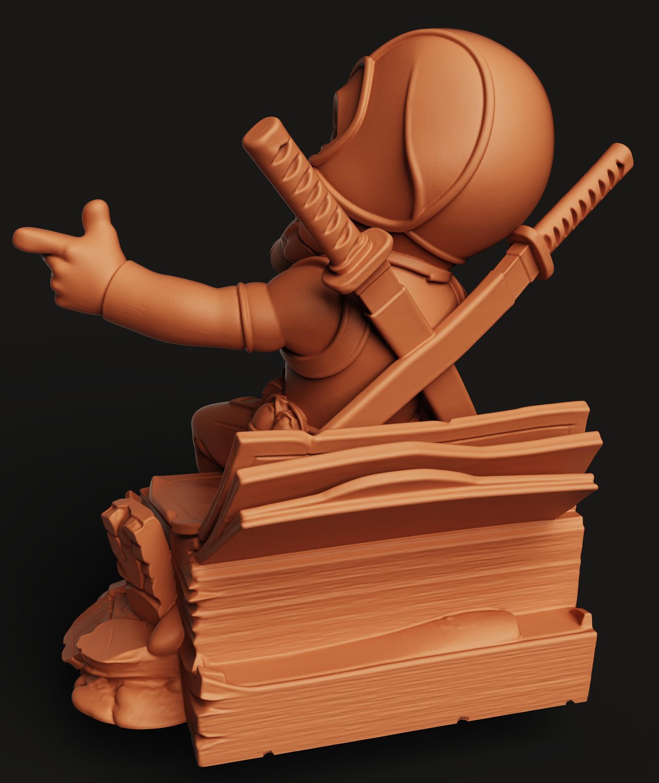#67 Chibi Deadpool 3D Figure - Merc on Books Statue — vue 6