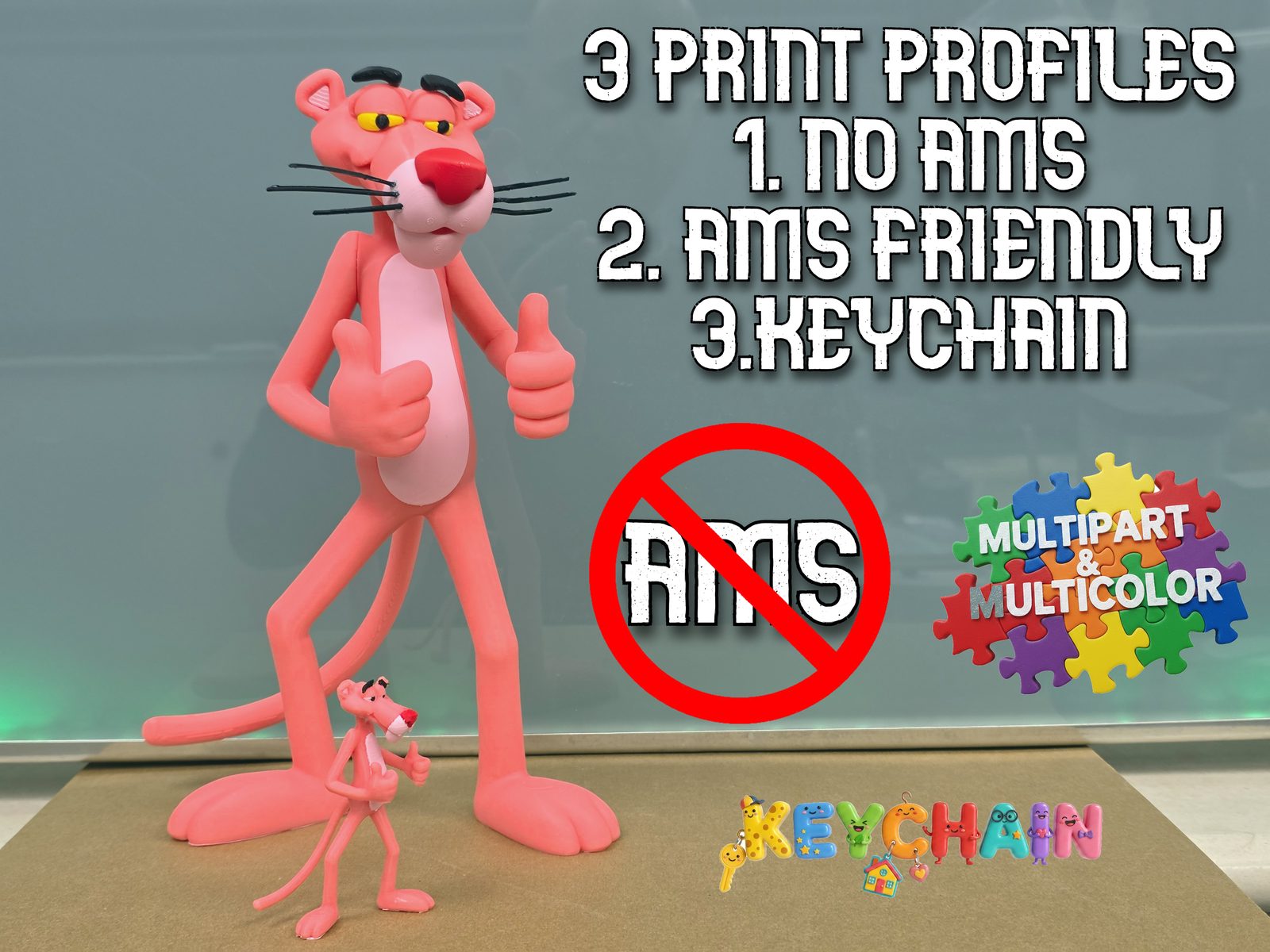 #84 Pink Panther - AMS FRIENDLY - KEYCHAIN — vue 2