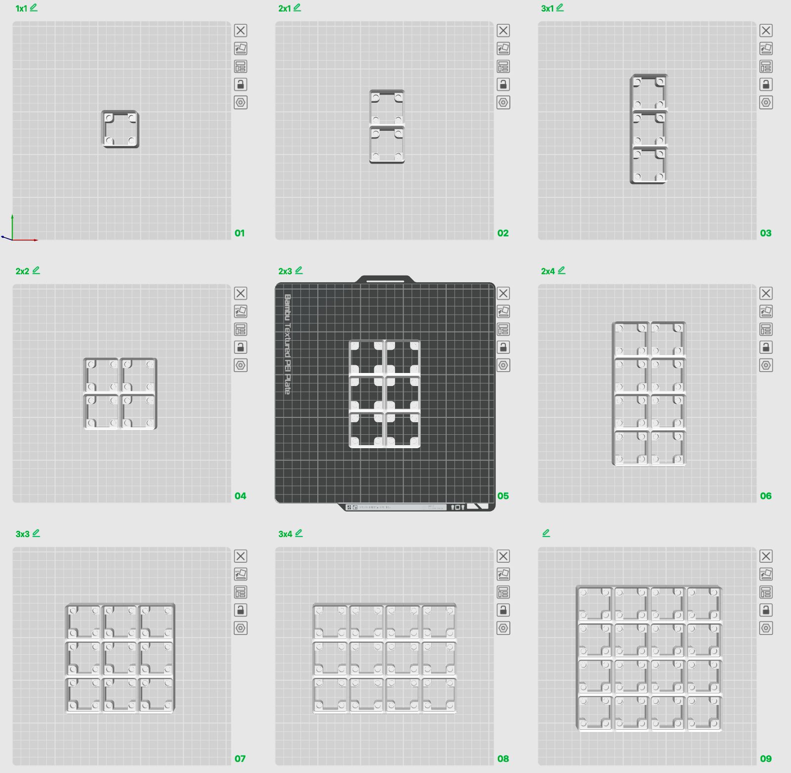 #102 Gridfinity baseplates (various size) with magnet — vue 3