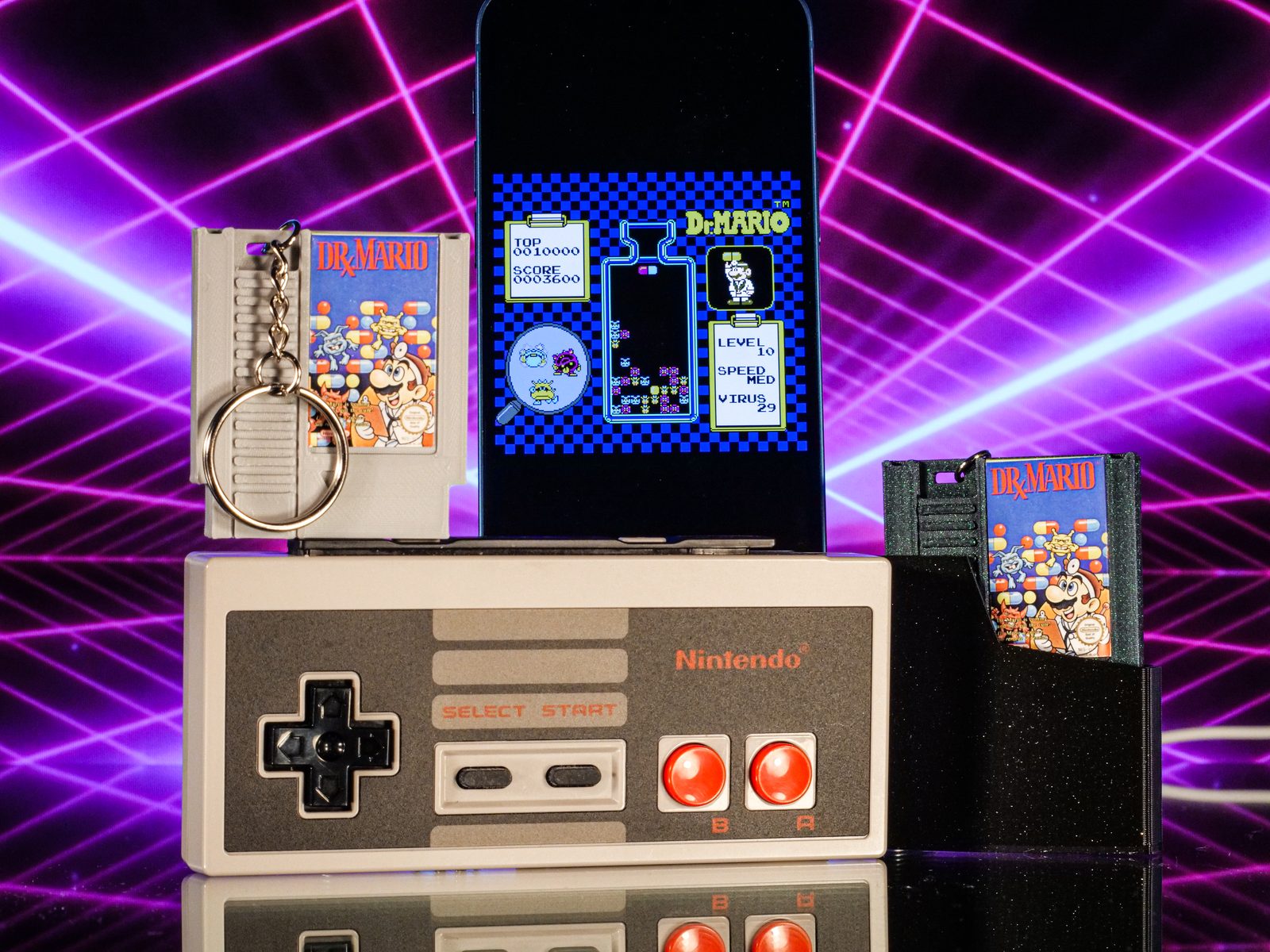 #108 NES Game Cart Tap-to-Play Mini NFC Retro Keychain! — vue 6