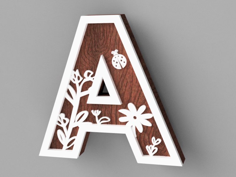 #109 Wood-style letters — vue 5
