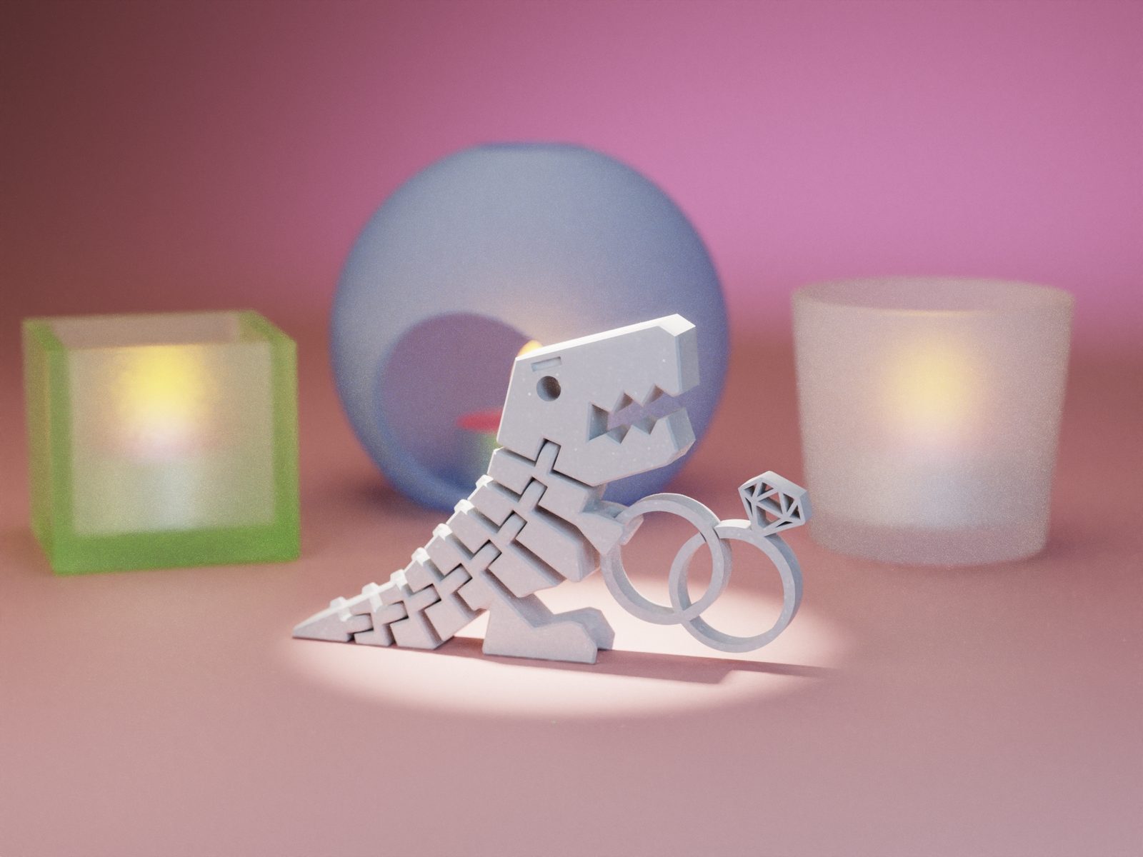 #113 Flexi Dino Wedding Rings — vue 1