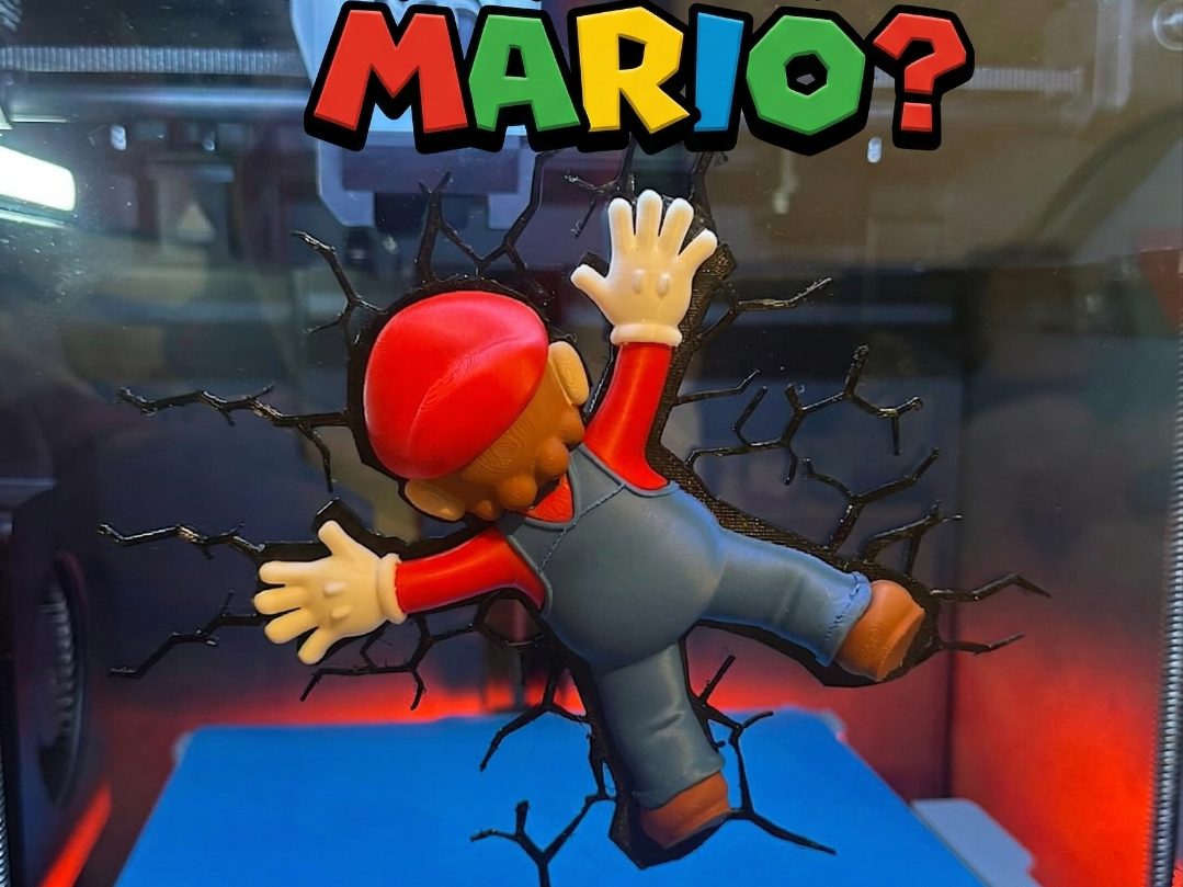 #118 Who Crashed Mario - Fake Impact Wall Decal — vue 5