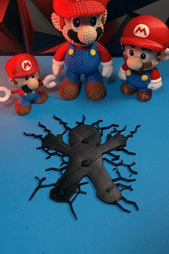 #118 Who Crashed Mario - Fake Impact Wall Decal — vue 6