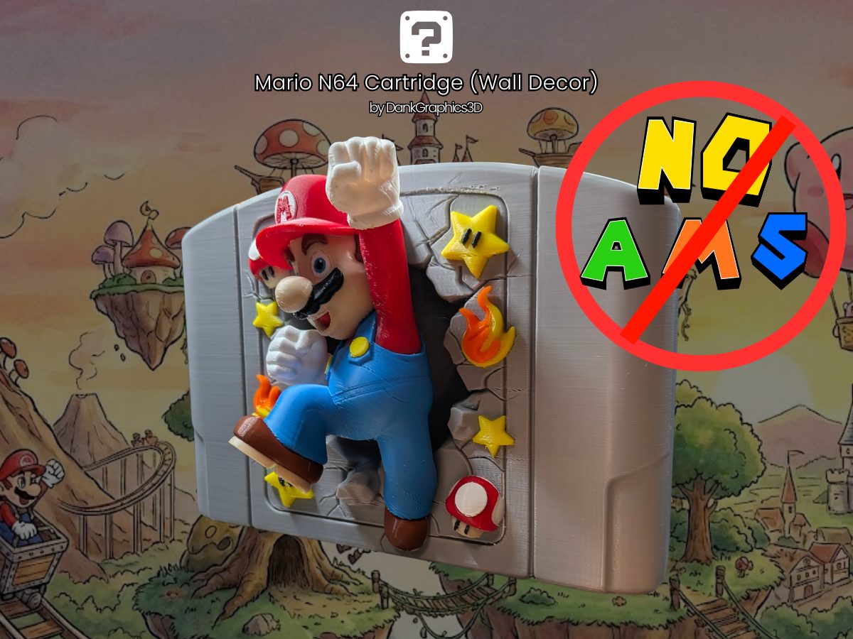 #132 Super Mario N64 Cartridge Wall Decor (XL Included) — vue 1