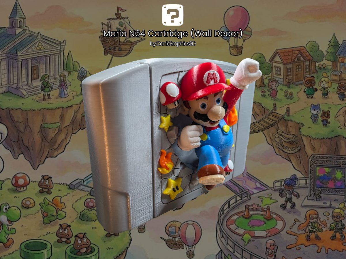 #132 Super Mario N64 Cartridge Wall Decor (XL Included) — vue 5