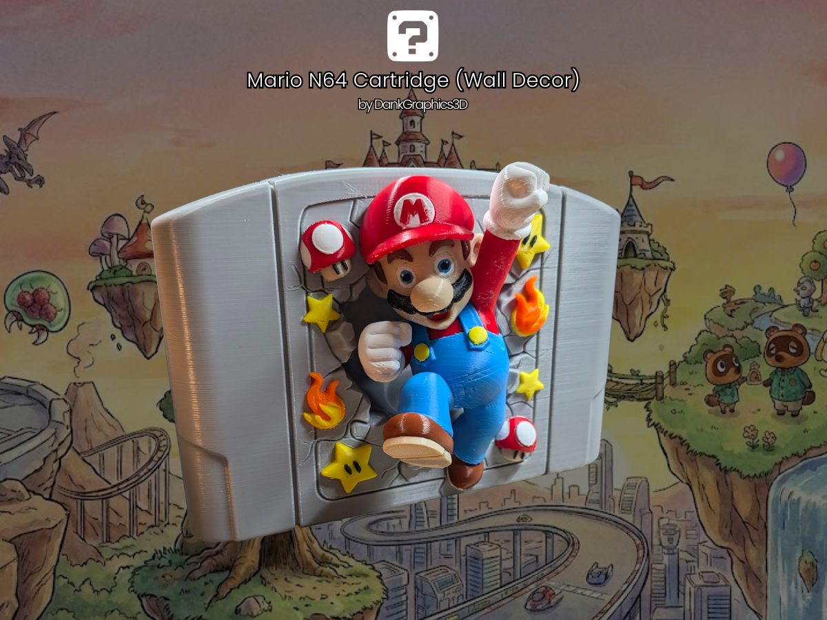 #132 Super Mario N64 Cartridge Wall Decor (XL Included) — vue 7