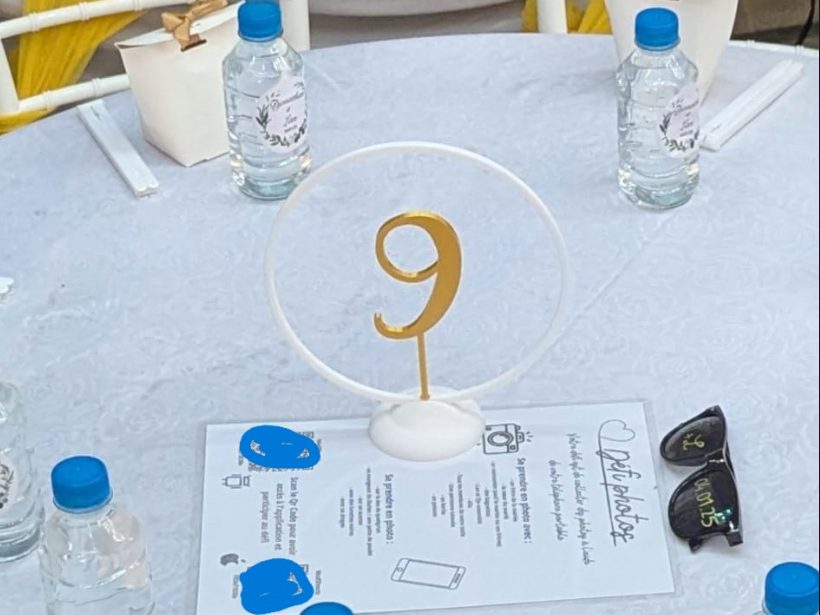 #144 Centre de table 1-15 pour mariage — vue 2