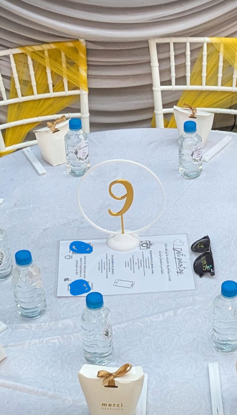 #144 Centre de table 1-15 pour mariage — vue 3