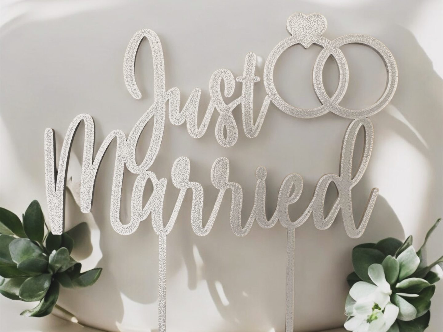 #147 Just Married Cake Topper — vue 1