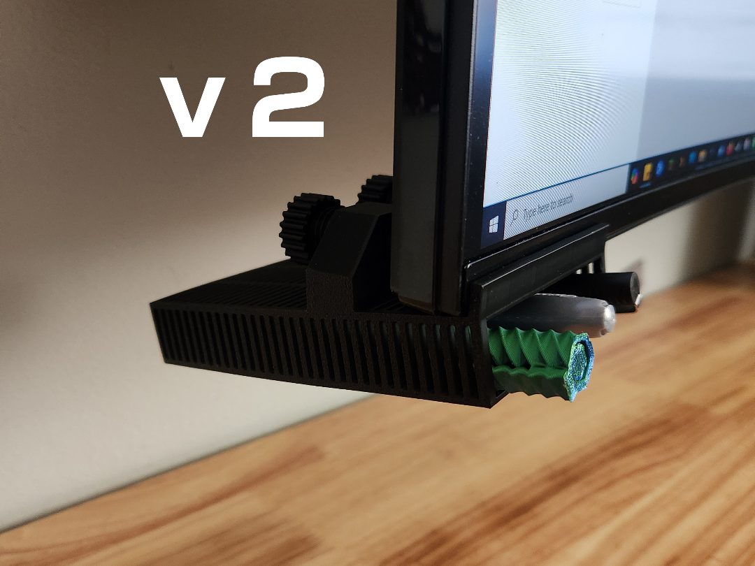 #150 Under monitor pen pencil holder v2 (More secure) — vue 3