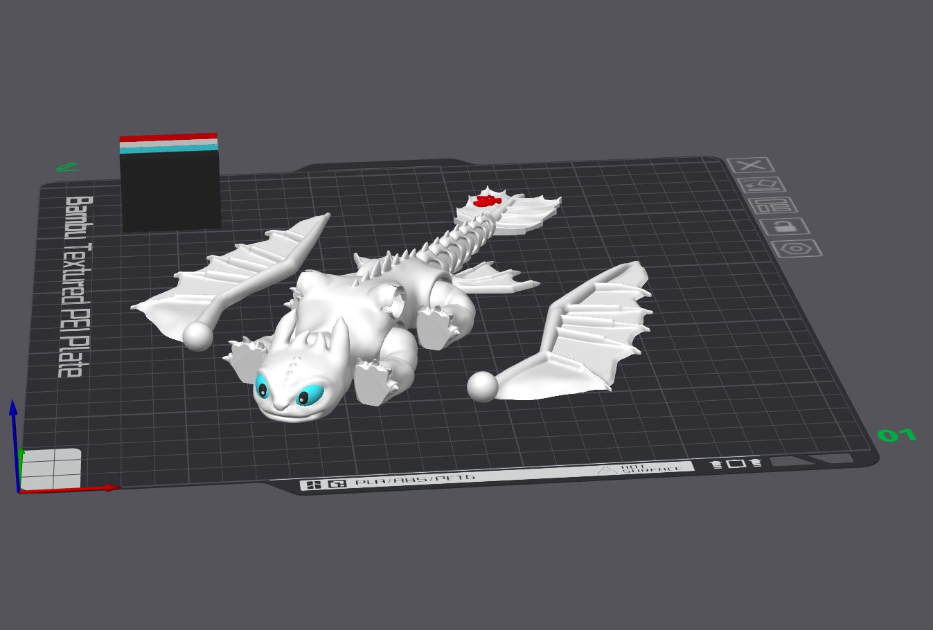 #168 Flexi Toothless Dragon (3MF Multi-color) — vue 8