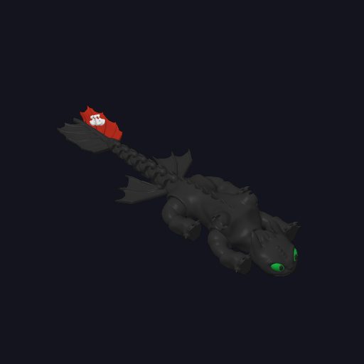 #168 Flexi Toothless Dragon (3MF Multi-color) — vue 19
