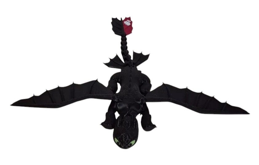 #168 Flexi Toothless Dragon (3MF Multi-color) — vue 26