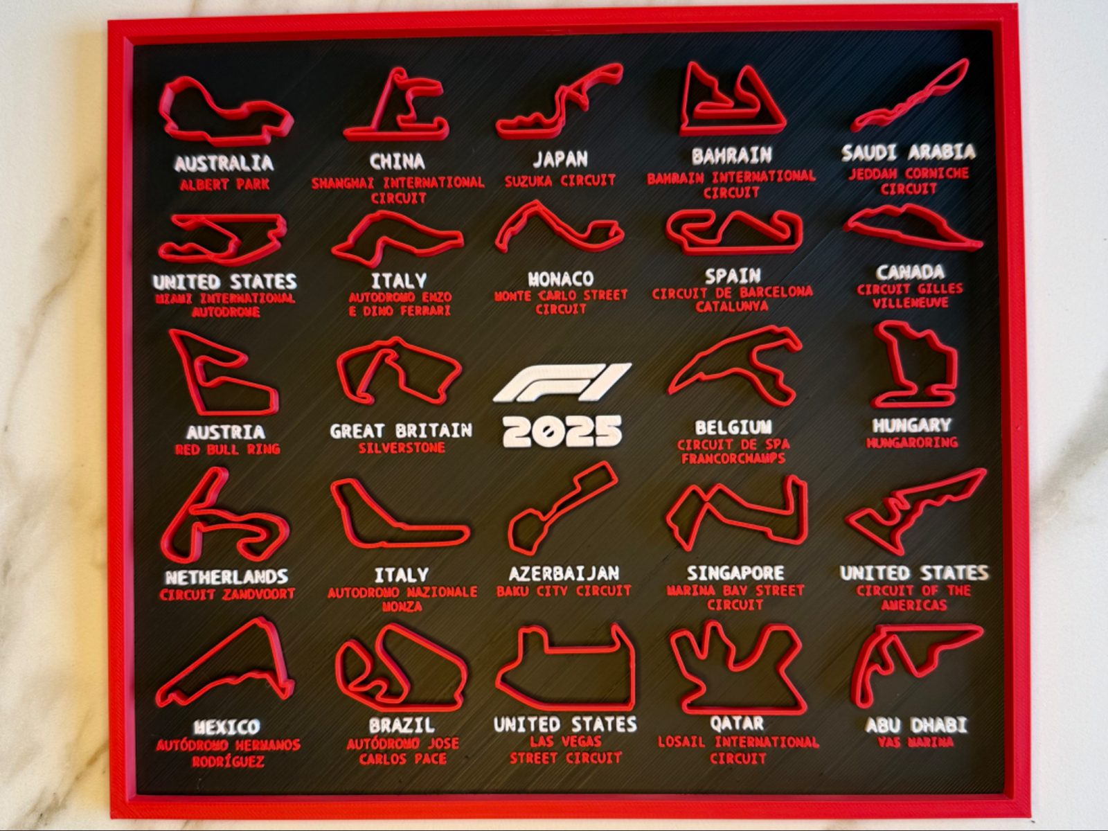 2025 Formula 1 Calendar — vue 1