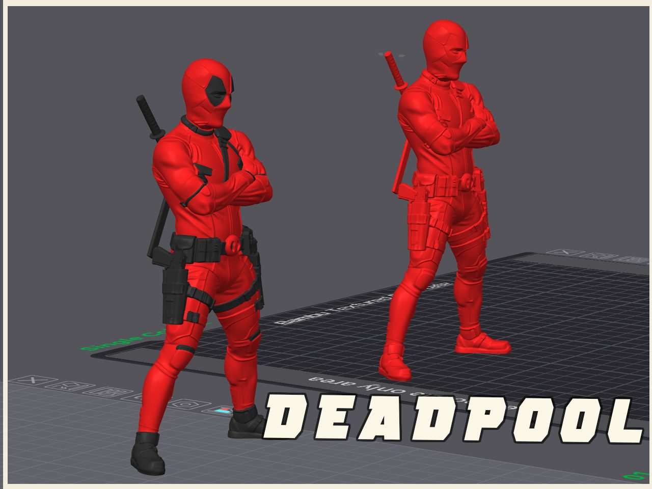 #234 DEADPOOL - Detailed model, Multi and Singlecolor — vue 4