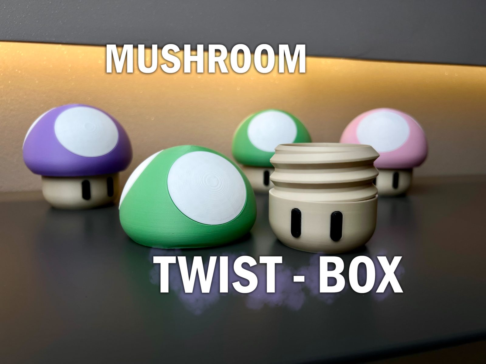 #263 Super Mario 1up mushroom Pilz container box game — vue 1