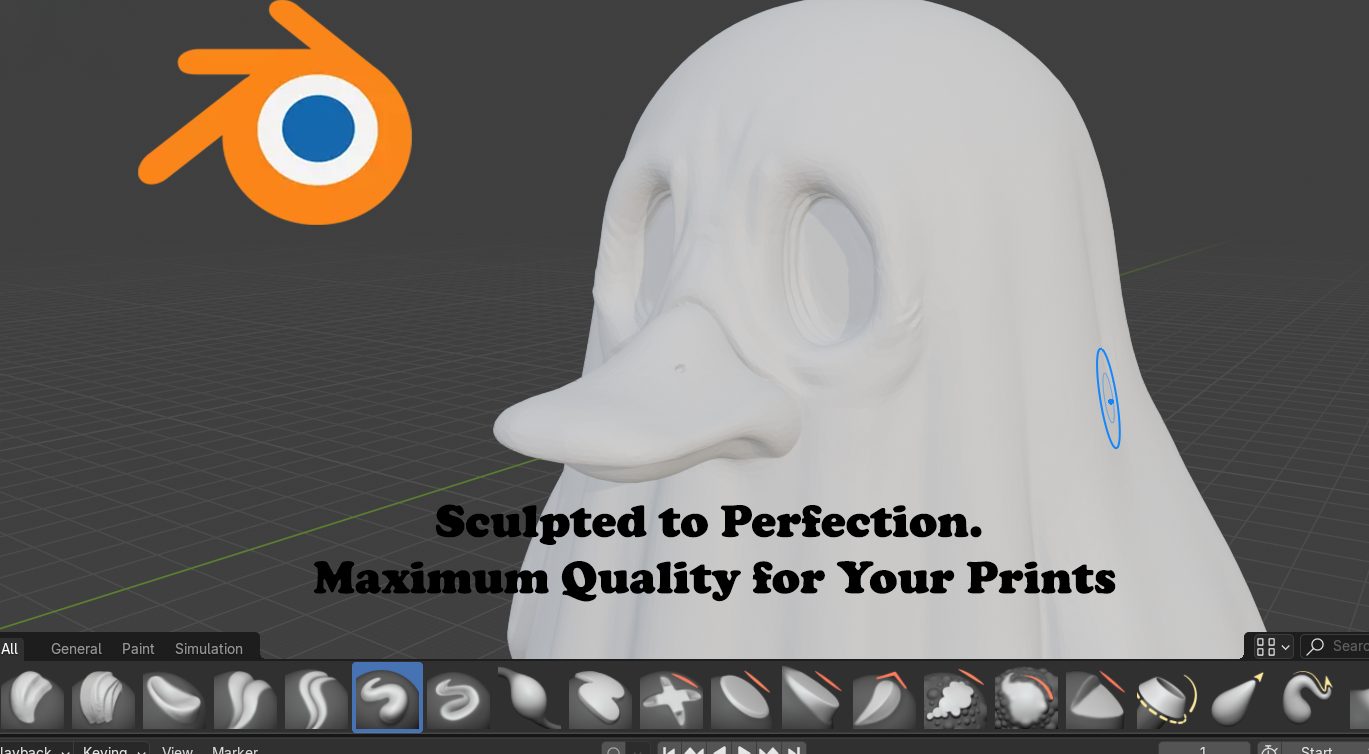 #302 The Ghost Duck - Halloween 3D Statue — vue 5