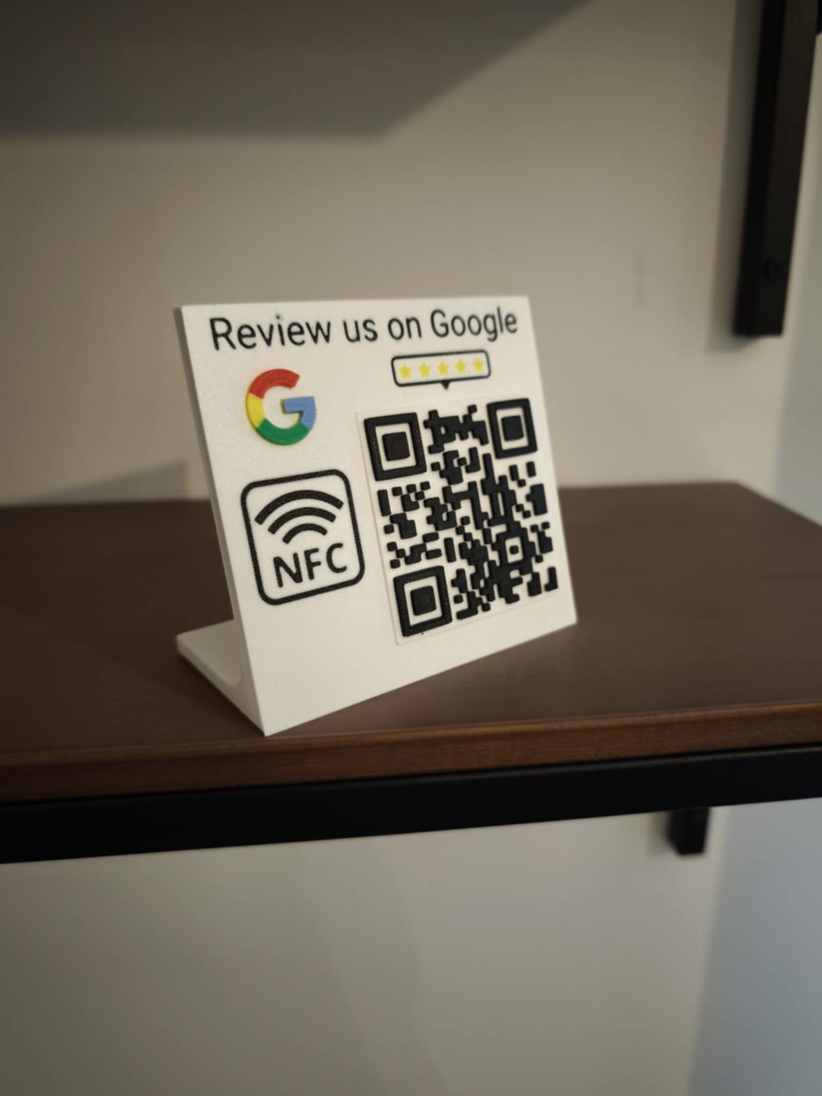 #331 Google review stand Easy customization! NFC+QR — vue 1