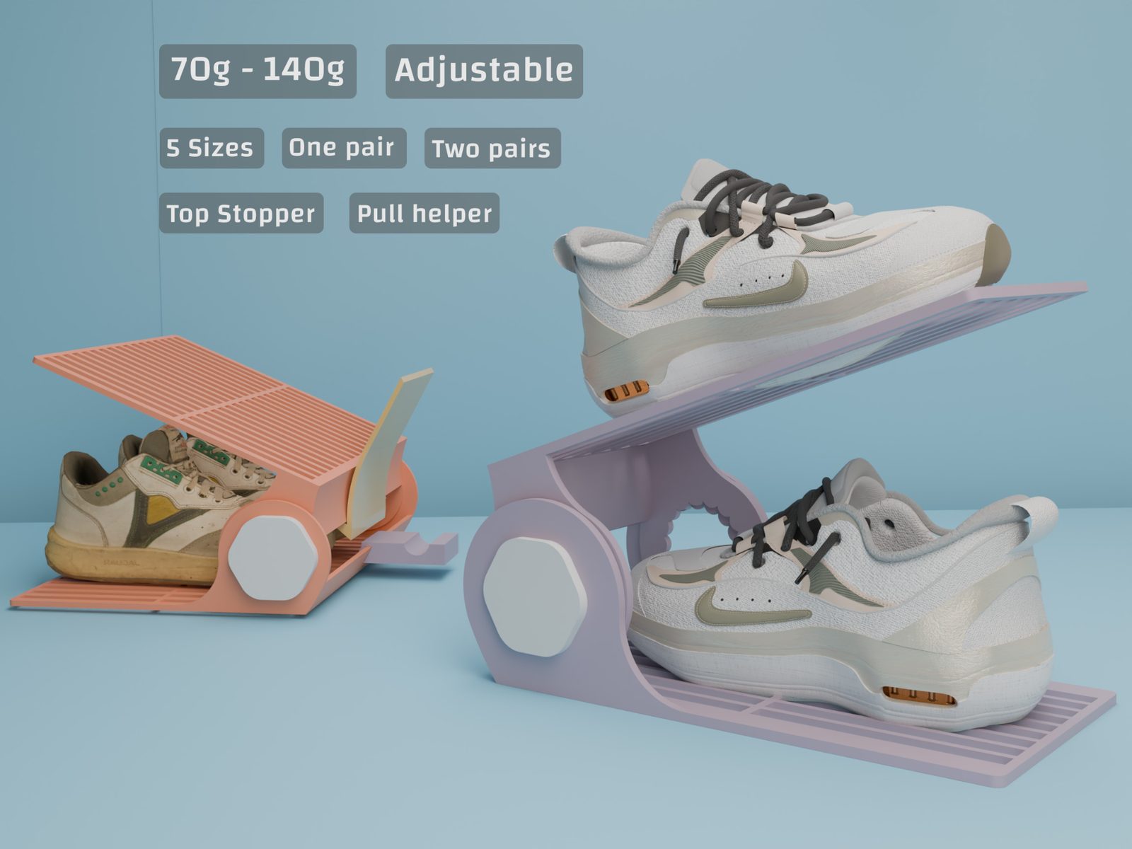 #349 Lightweight Adjustable Pull Shoe Rack 73g! — vue 7