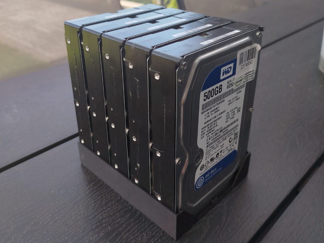 3.5" HDD Storage / Tray - 5x drives 1h print — vue 1