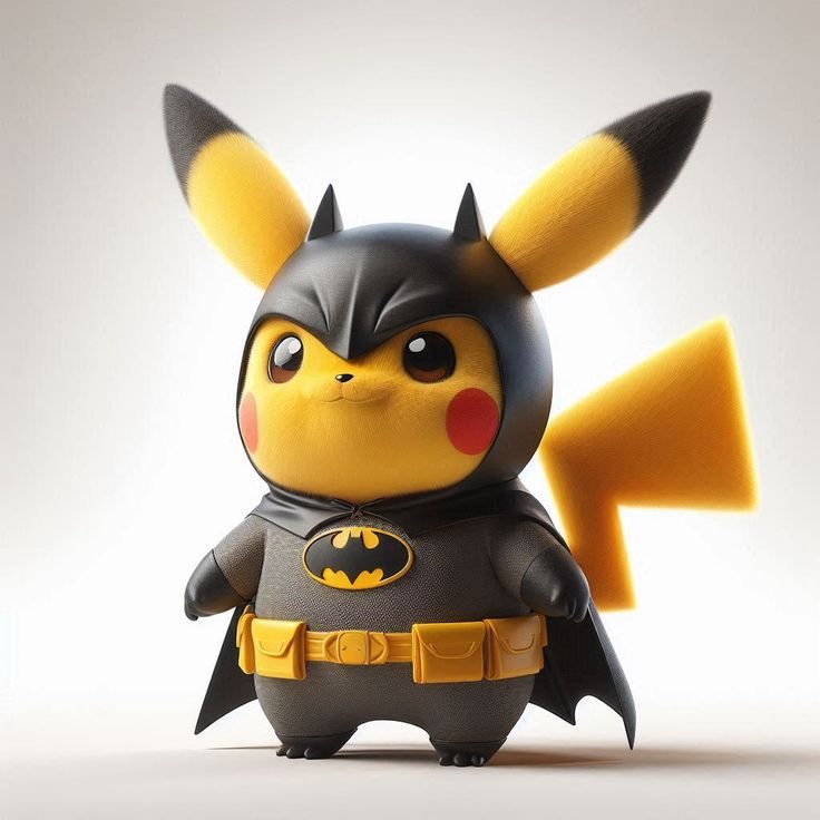 #357 Pikachu Batman – Action Figure Supereroe 3D — vue 3