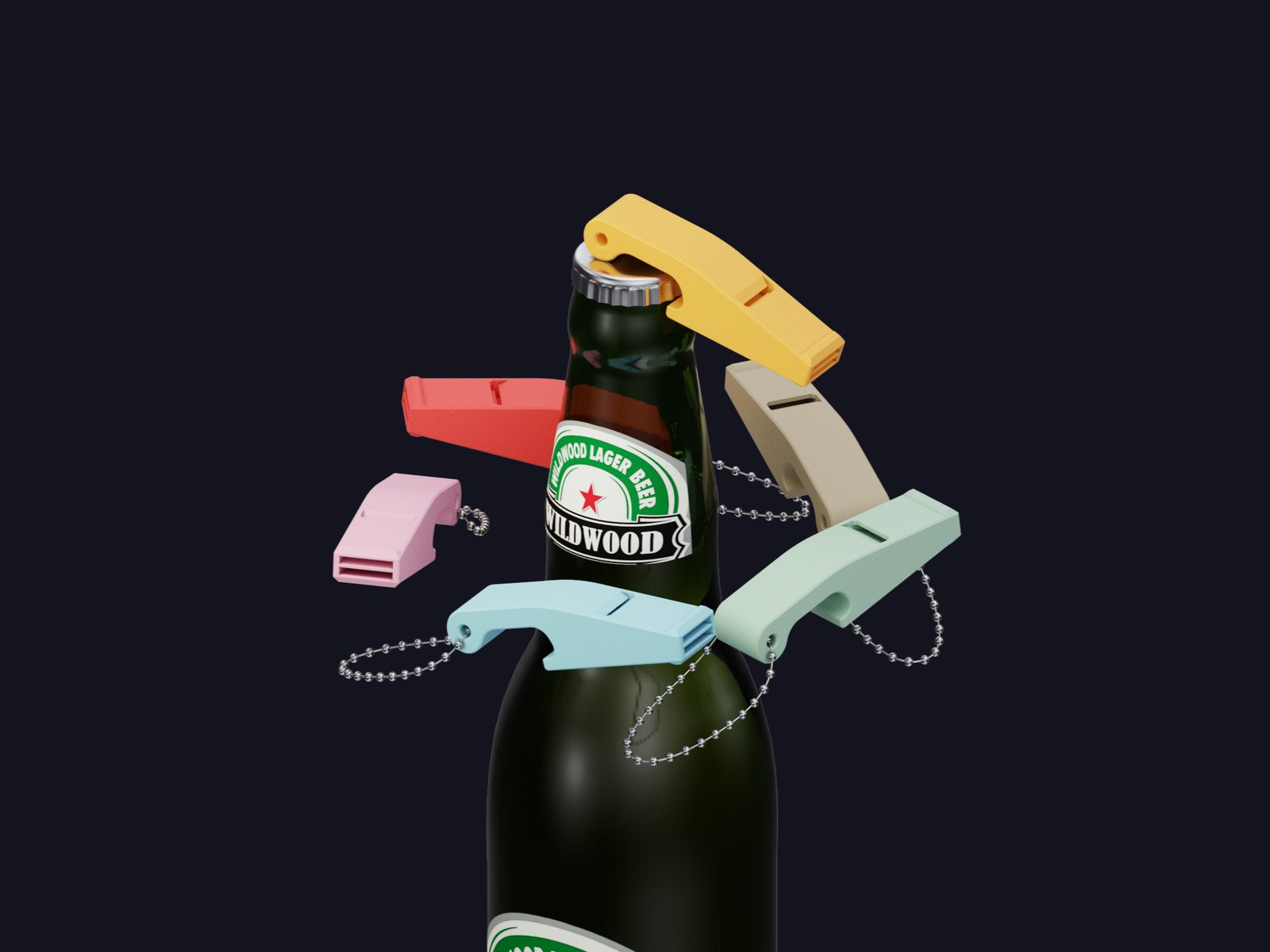 哨子+啤酒开瓶器+钥匙链 — vue 1