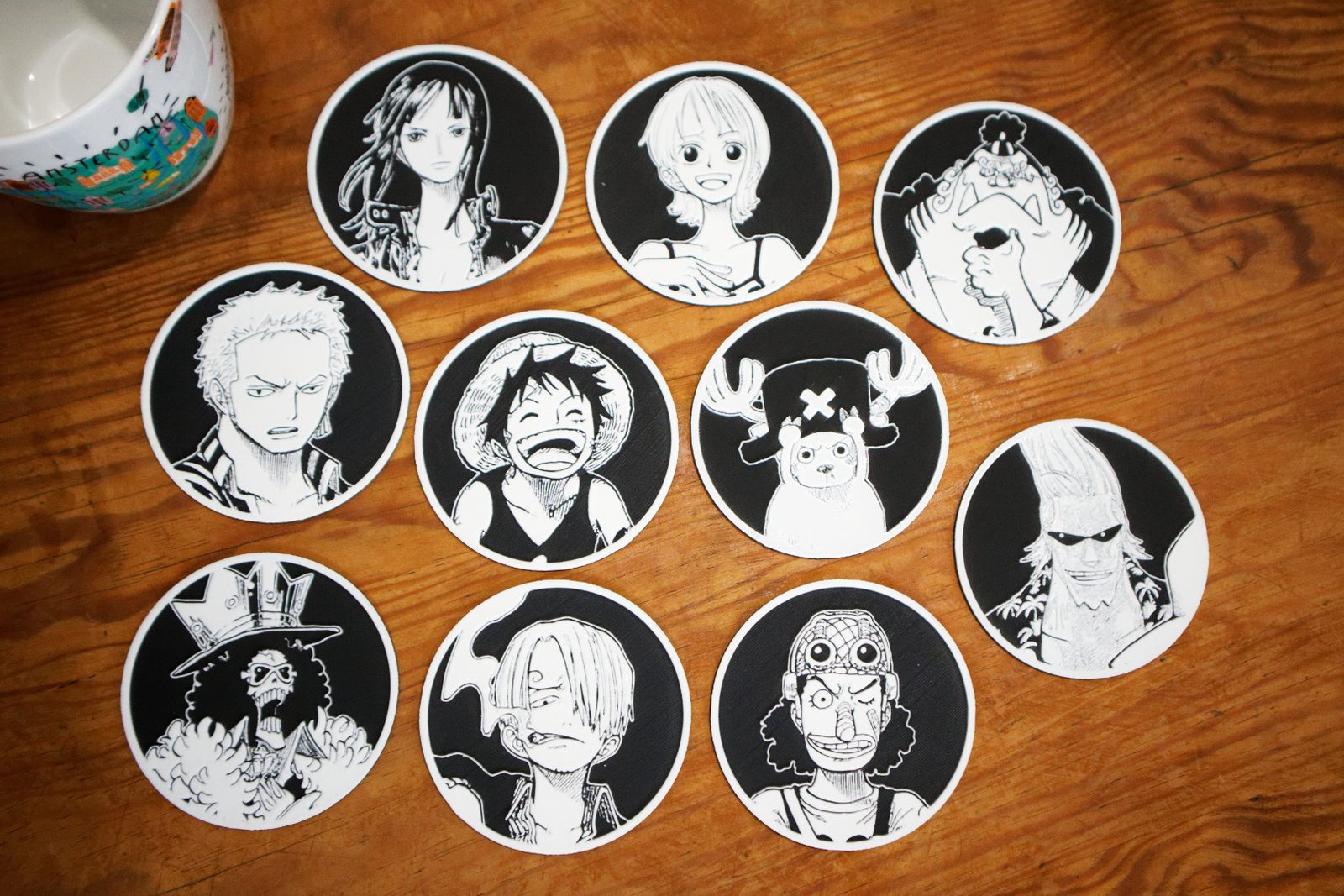 #381 Posavasos de One Piece 10 unidades Fan Art — vue 1