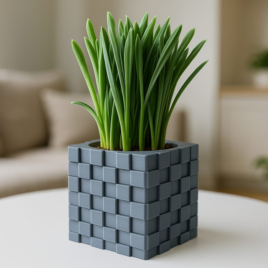 #391 Cubic Pixelated Vase – 3D Printable Planter — vue 5