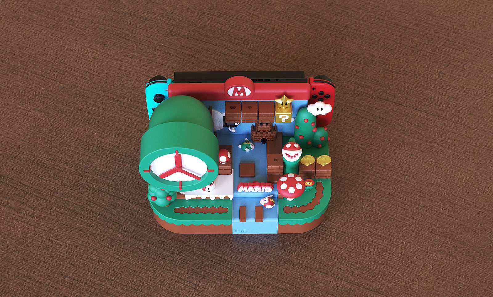 #409 Switch Mario creative clock base Panoramic version — vue 15