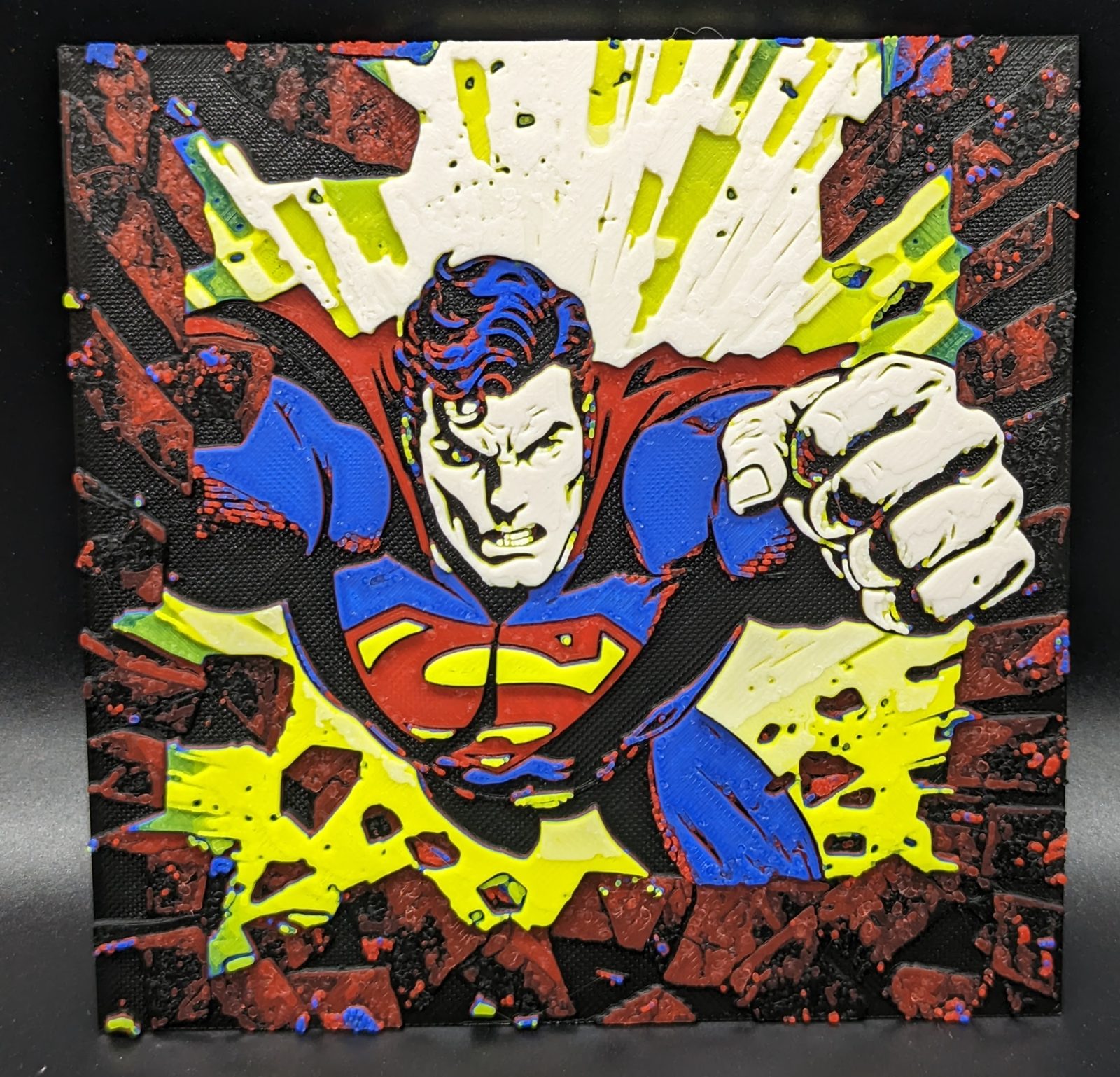 #427 Superman Breaking Through Brick Wall - Hueforge Wall Art — vue 2