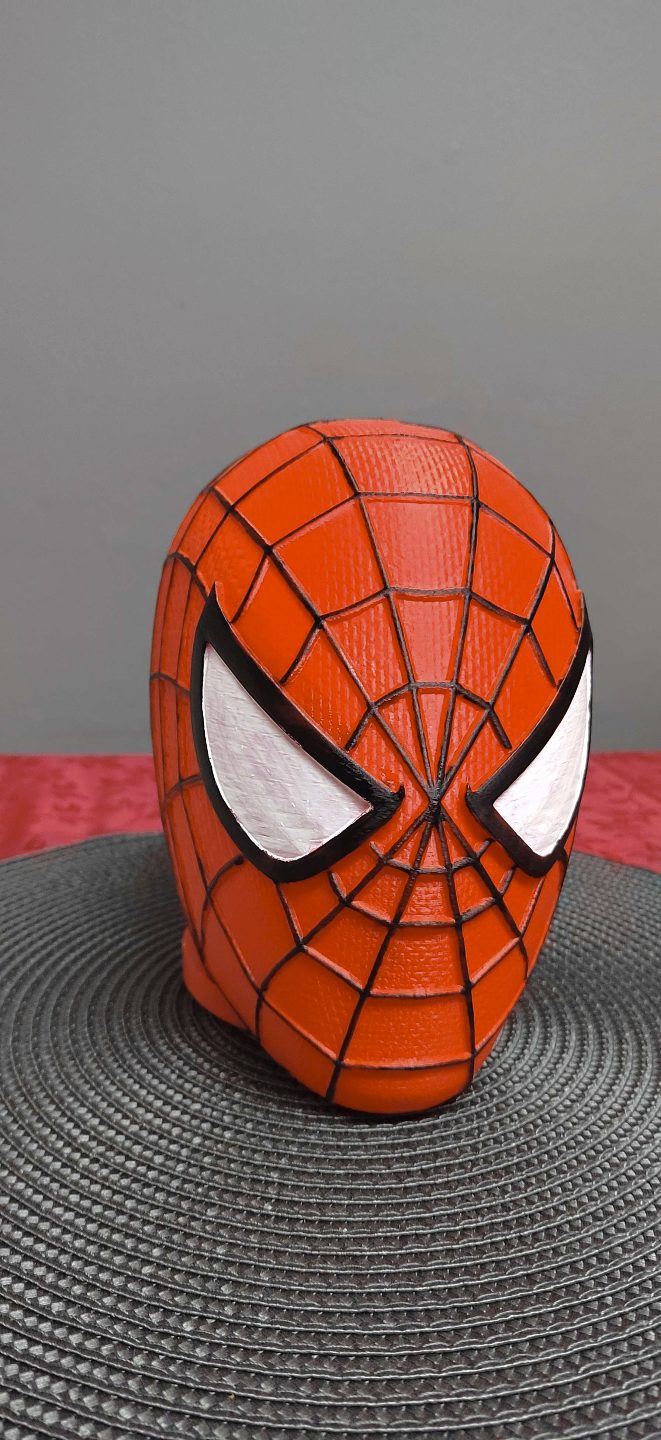 #441 Spiderman head, headphone stand — vue 1